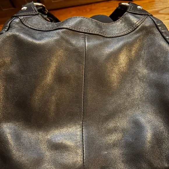 Coach Black Leather Hobo with Silver Hardware - Picture 9 of 13